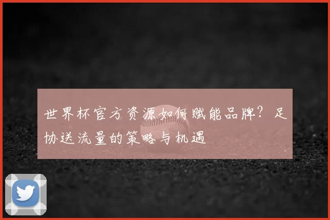 世界杯官方资源如何赋能品牌?足协送流量的策略与机遇